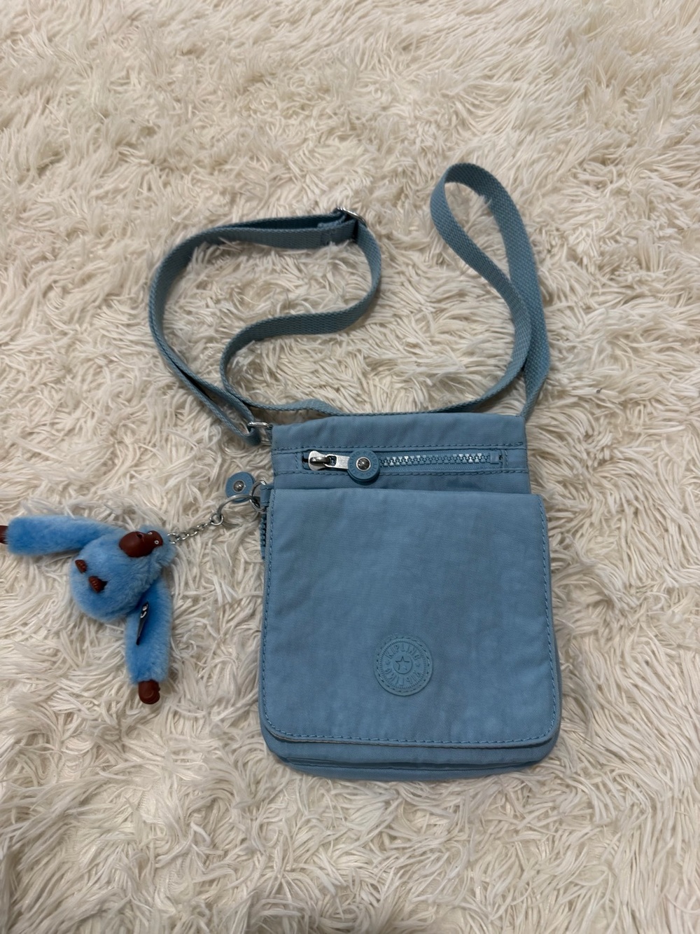 Kipling Crossbody Bag - Blue - with monkey charm